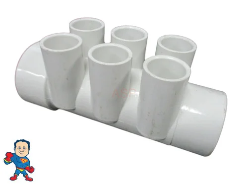 Discontinued Spa Manifold 1 1/2″ Slip x 1 1/2″ Street/Dead End with (6) 1/2″ Ports – NLA