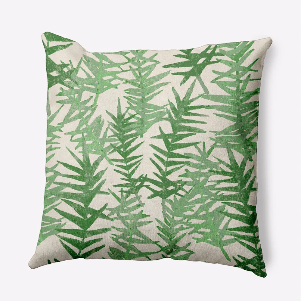 20″ x 20″ Green and White Spikey Outdoor Throw Pillow