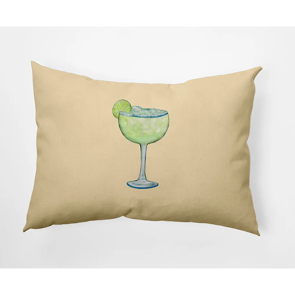 14″ x 20″ Yellow and Green Margarita Outdoor Throw Pillow