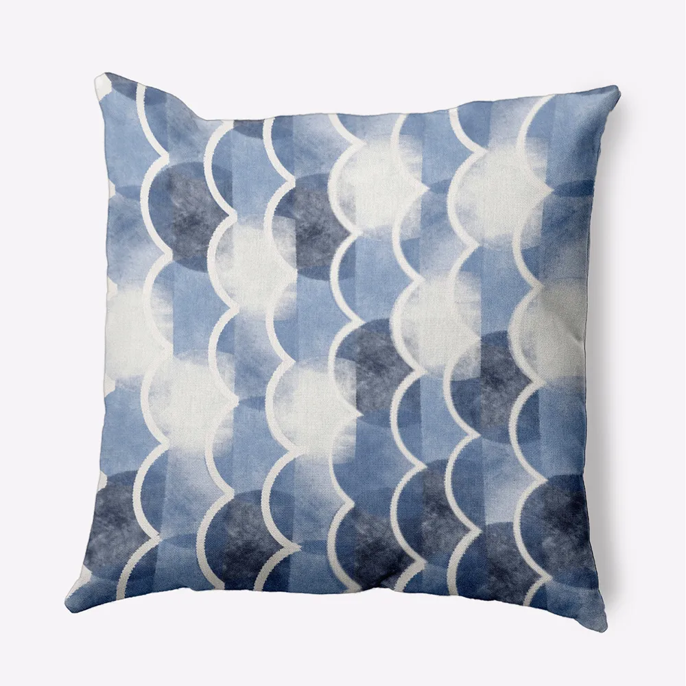16″ x 16″ Blue and White Zircoland Outdoor Throw Pillow