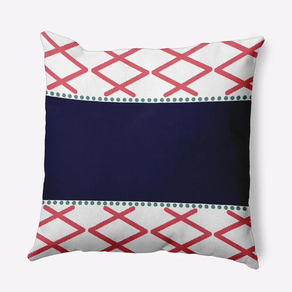 20″ x 20″ Blue and Orange Knot Fancy Outdoor Throw Pillow