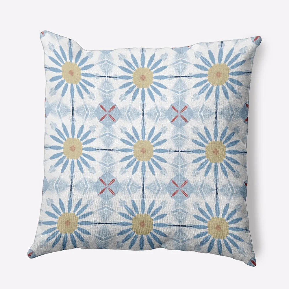 20″ x 20″ Blue and Yellow Chaney Outdoor Throw Pillow