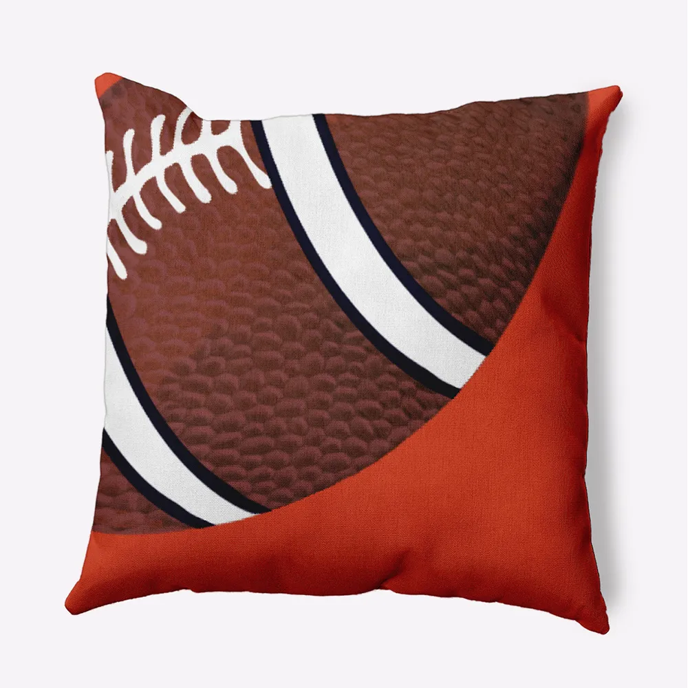 18″ x 18″ Orange and Brown TD Square Outdoor Throw Pillow