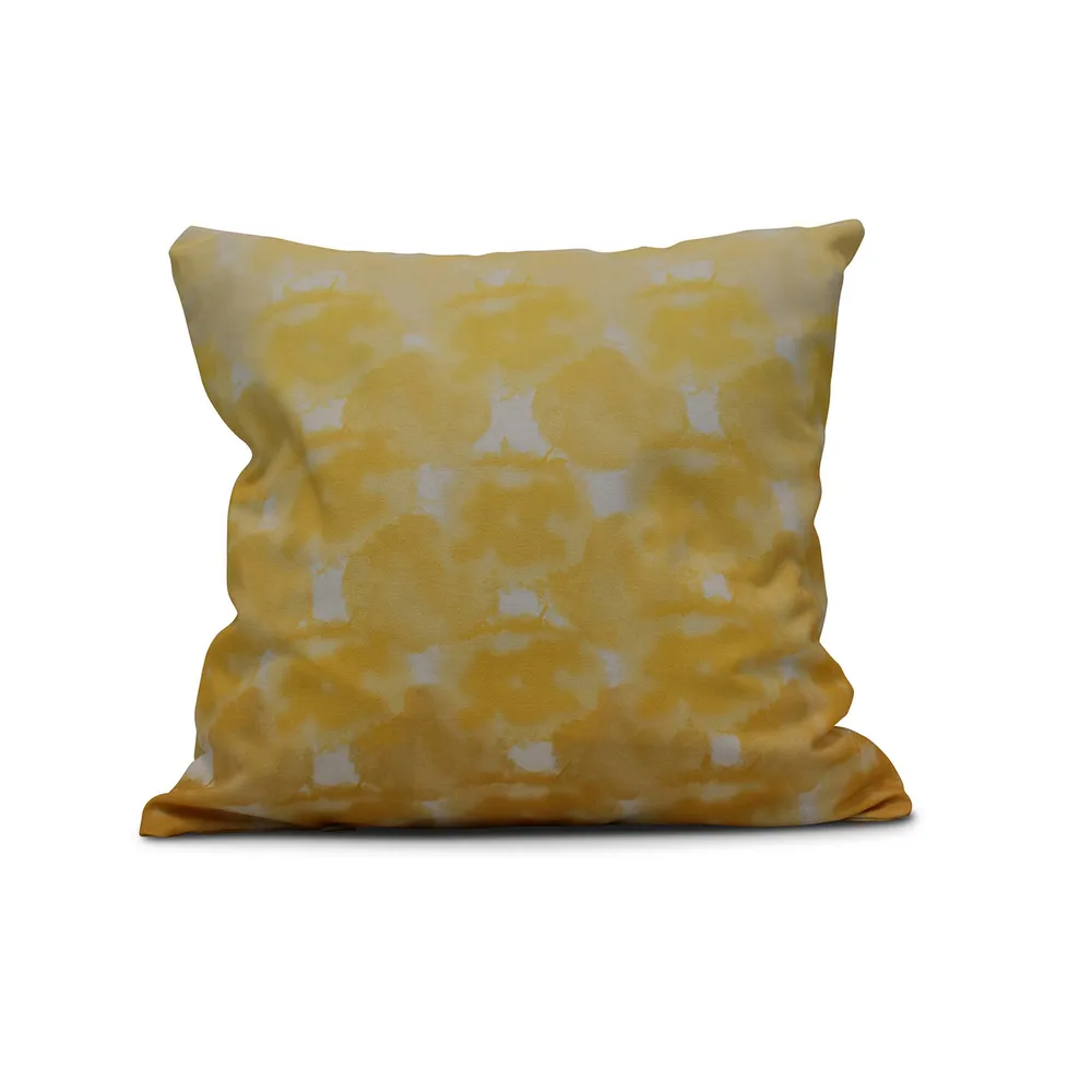16″ x 16″ Yellow and White Beach Clouds Square Outdoor Throw Pillow