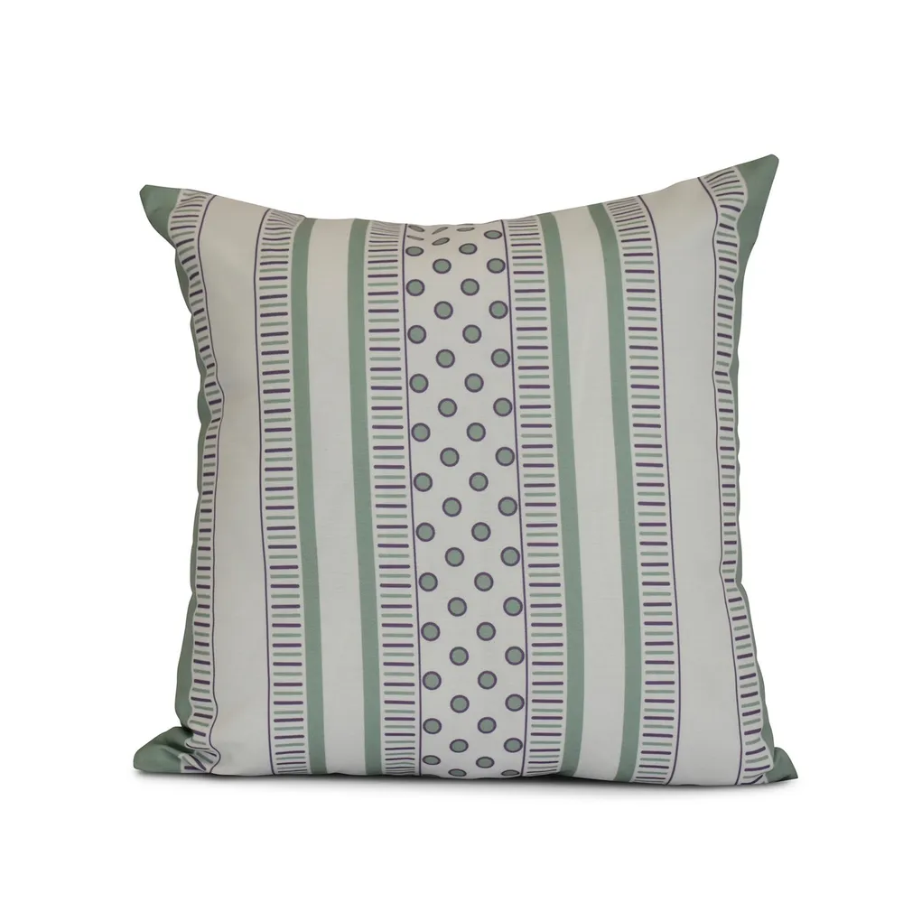 18″ x 18″ Green and Purple Comb Dot Outdoor Throw Pillow