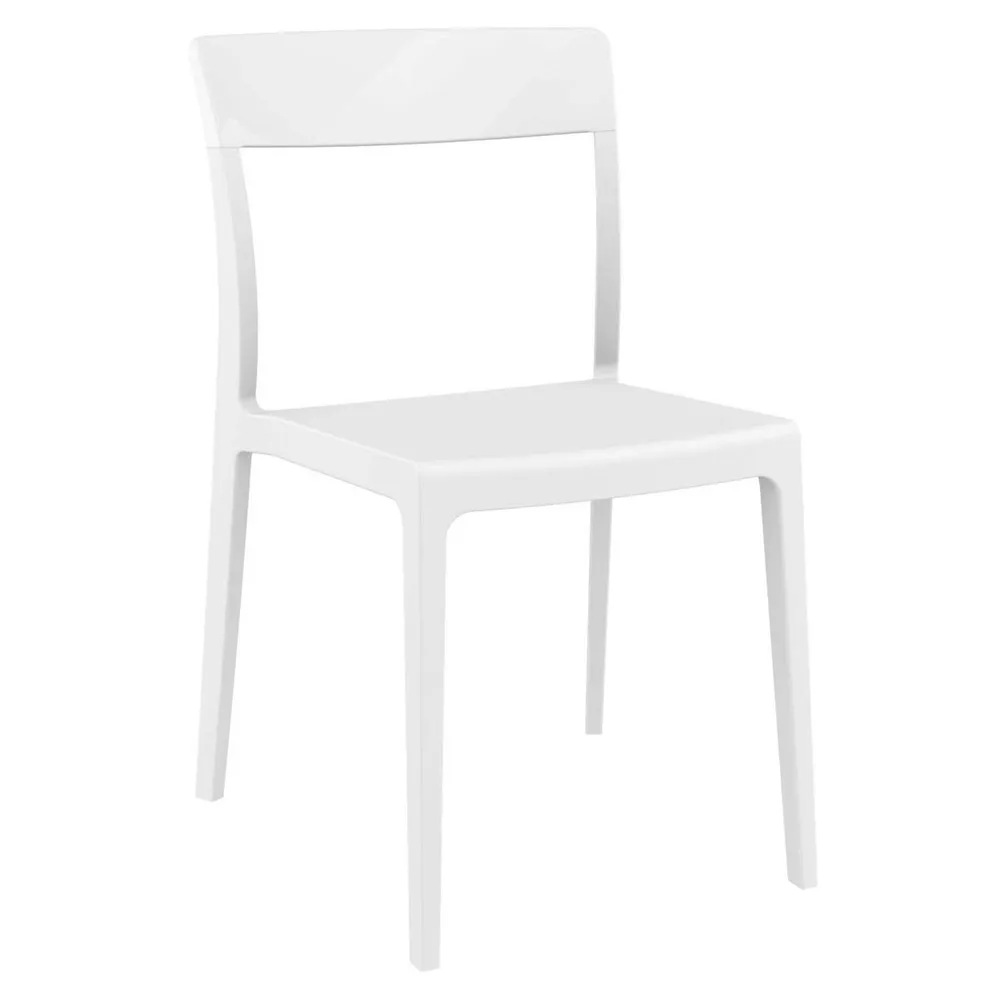 33″ White Outdoor Patio Dining Chair – Commercial-Grade Resin, Stackable, Easy to Clean