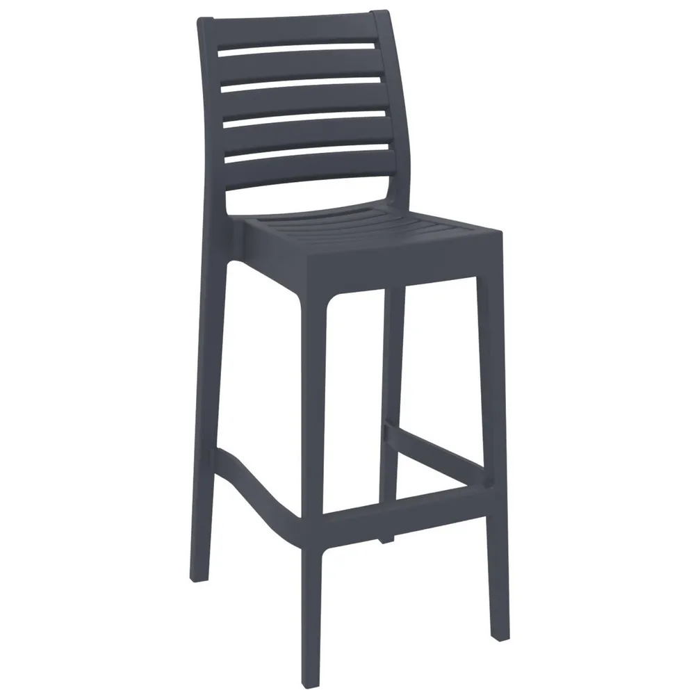 Durable and Stylish 42.5″ Gray Solid Refined Patio Bar Stool for Indoor and Outdoor Use