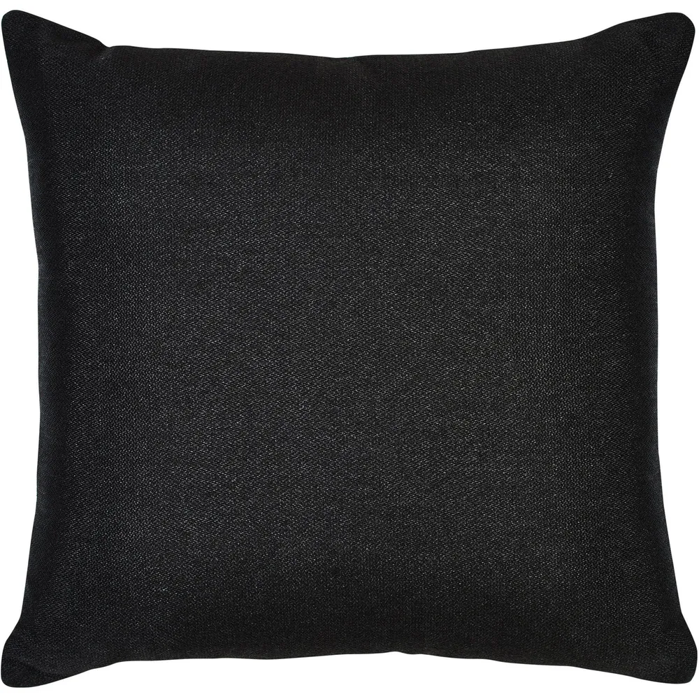 22″ Black Solid Square Outdoor Patio Throw Pillow