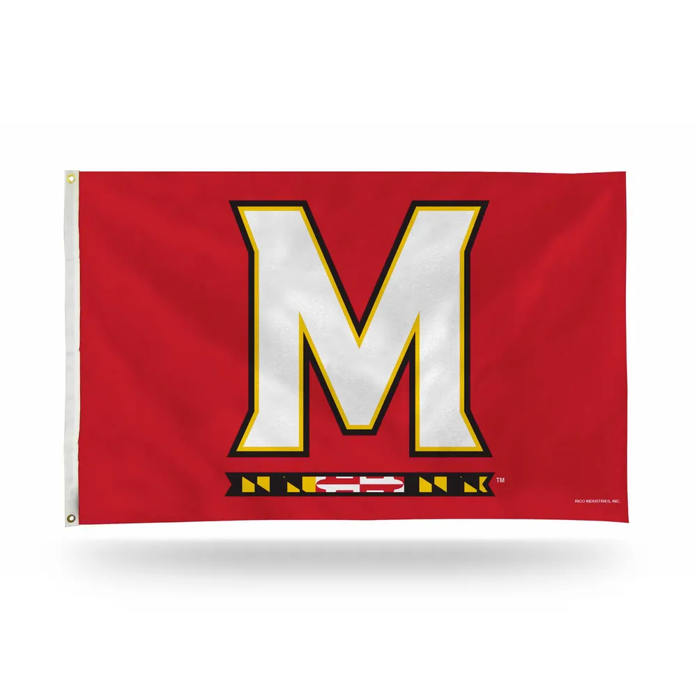 3′ x 5′ Red and White College Maryland Terrapins Rectangular Banner Flag