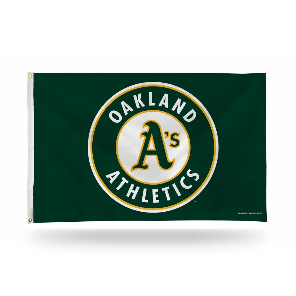 3′ x 5′ Green and Yellow MLB Oakland Athletics Large Banner Flag