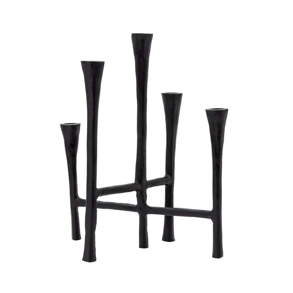 14″ Black Aluminum Candlesticks Stand