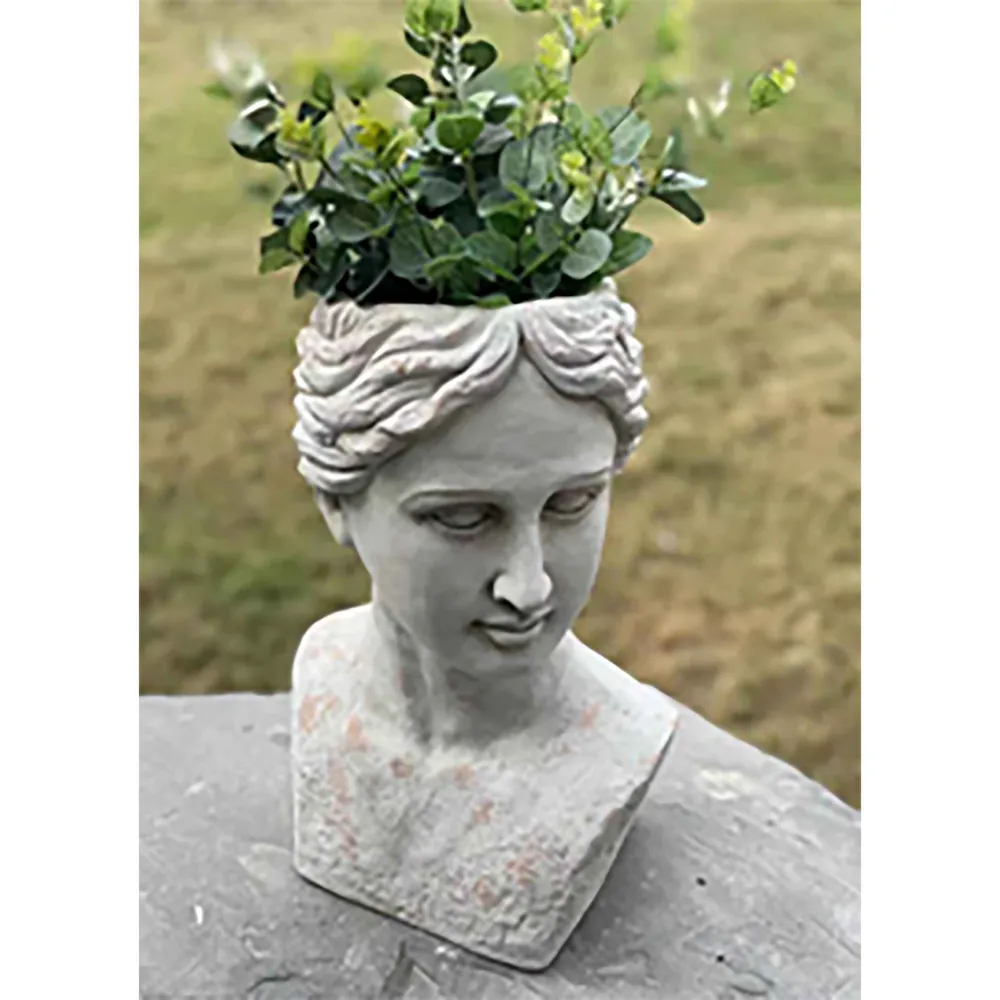 18″ Antique White Lady Bust Decorative Planter