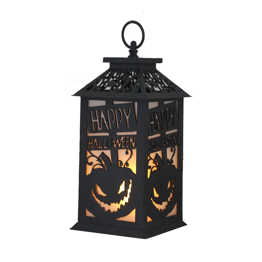 1.75″ Black and White “Happy Halloween” Silhouette Lantern