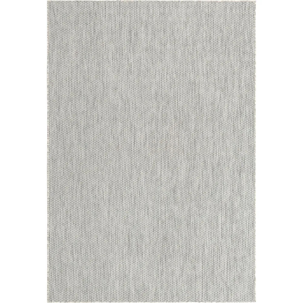 6′ x 9′ Gray and Navy Blue Solid Rectangular Outdoor Area Throw Rug