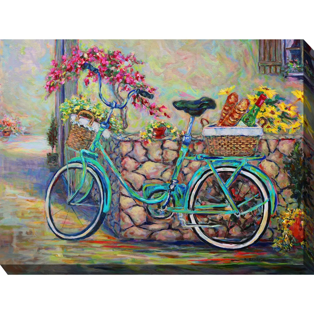 40″x30″ Blue and Brown Sweet Life Canvas Rectangular Outdoor Wall Art Decor