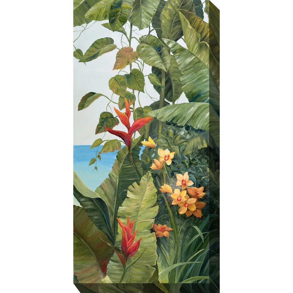 Green and Red Entwined Outdoor Canvas Rectangular Wall Art Decor 48″ x 24″