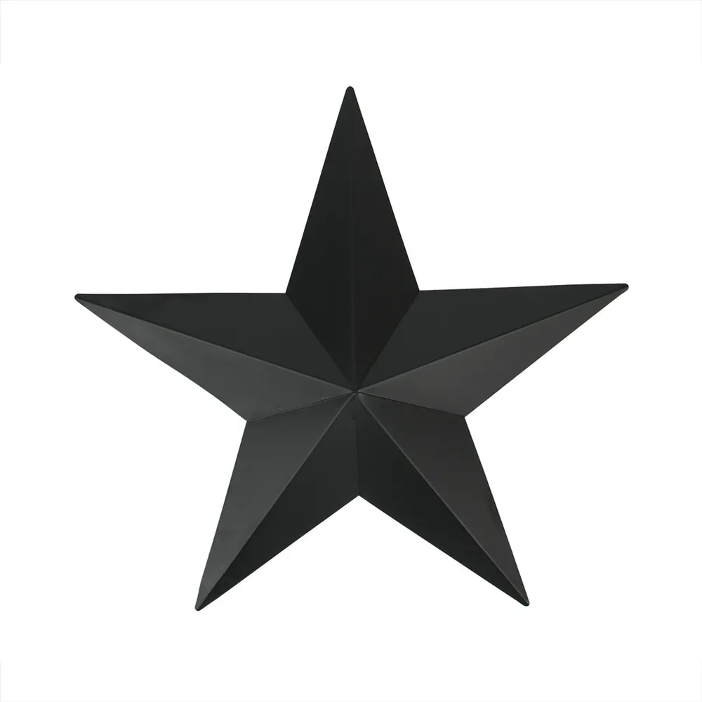 15″ Matte Black Country Rustic Star Outdoor Patio Wall Decoration