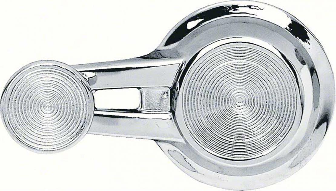 1959-66 GM, Vent Window Crank Handle, Chrome Knob, Double Chrome Arm