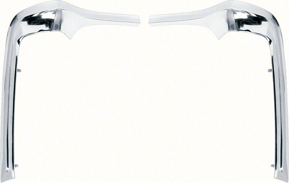 1968-72 Chevy II Nova, Front Headlight Eyebrow Moldings, RH & LH, Pair