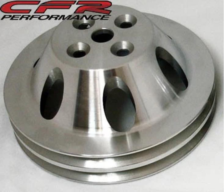 CFR Performance 1965-2000 Chevrolet Big Block Machined Aluminum Water Pump Pulley - 2 Groove (Short) HZ-8842-M