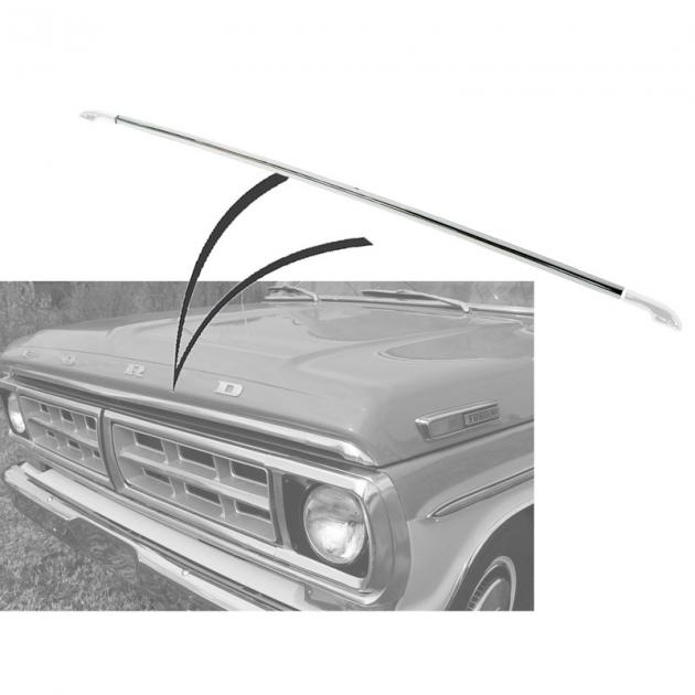 Dennis Carpenter Hood Lip Molding Center with clip - 1970-72 Ford Truck D0TZ-16958-B