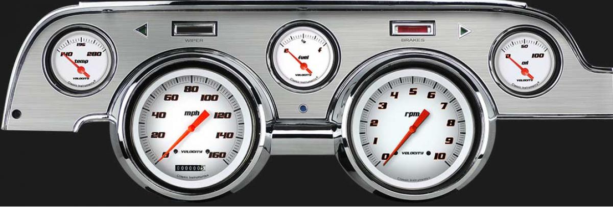 Classic Instruments 1967-1968 Ford Mustang Velocity White Series Package MU67VSWBA