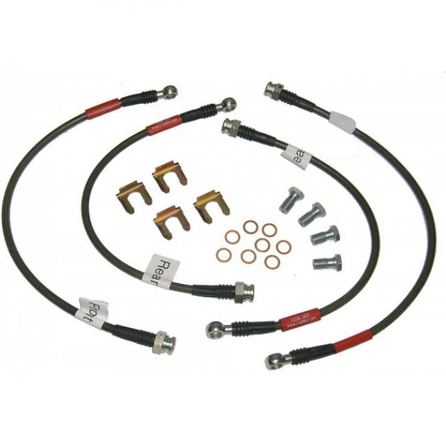 Corvette Brake Hose Set, Braided Stainless Steel, Graphite,Z06, 2006-2013