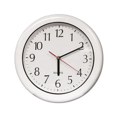 Easy-to-Read 12″ Battery Operated Ivory White Outdoor Clock with Large Print Numerals