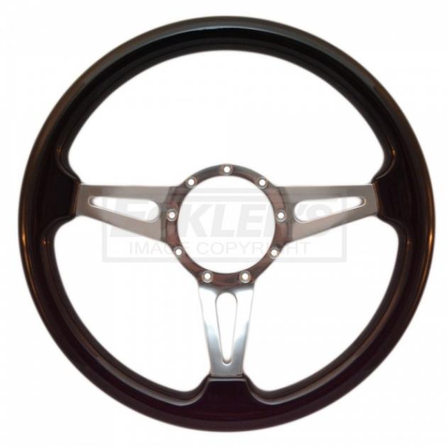 Early Chevy Steering Wheel, Volante S9, Black Ash Wood Finish, 1949-1954
