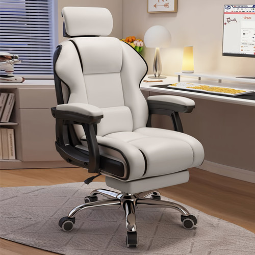 Comfortable And Durable Computer Chair Multi-functional Back Recliner Gaming E-sports Chair Office Nap Office Chair White and BlackColor