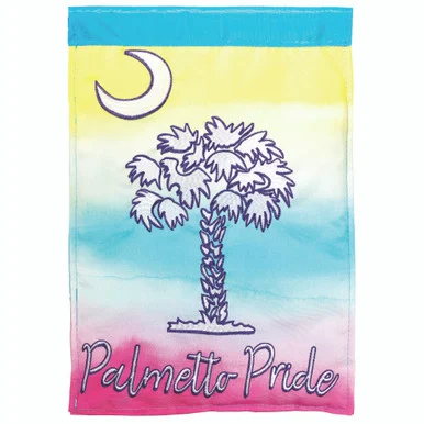 Embroidered Palmetto Pride Sublimated Outdoor Garden Flag – 18″ x 13″