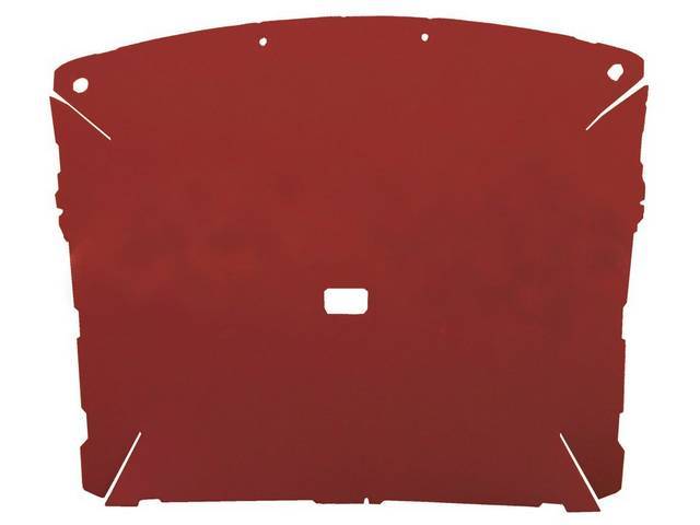 Headliner, Molded ABS Plastic, Foam Backed Cloth, Red