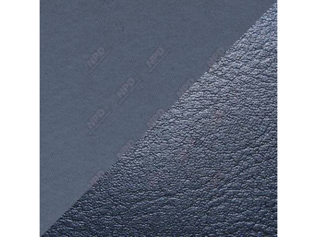 Front Bench Upholstery Set, Standard, Dark Blue Vinyl With Dark Blue Woven Cloth Inserts