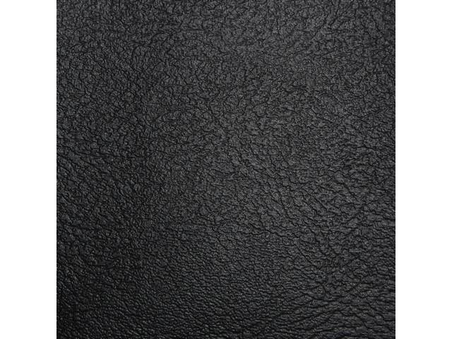 Front Deluxe Bench Seat Upholstery Set, Black Vinyl With Black Vinyl Inserts