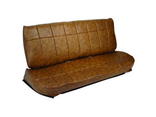 Front Deluxe Bench Seat Upholstery Set, Ginger (Pine) Vinyl With Ginger (Pine) Vinyl Inserts