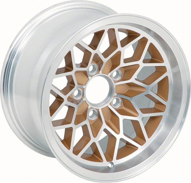 1970-81 Pontiac Trans Am, Snowflake Wheel, Gold, WS6, 15" x 8", 4-14" Backspacing, Each