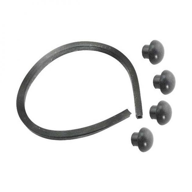 Gas Tank Apron Channel Kit - Rubber Seal With 4 Plugs - Ford Passenger