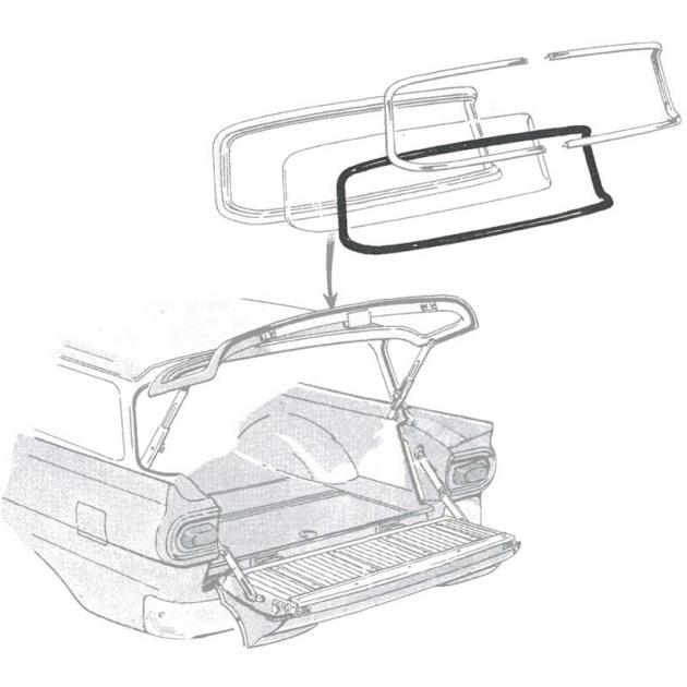 Dennis Carpenter Back Glass Seal - 2 & 4 Door Ranch Wagon - 1957-58 Ford Car B7A-5942084-A