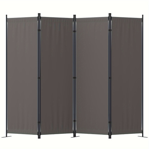 4-Panel Black Privacy Screen - Modern Folding Room Divider with Sturdy Metal Frame, Easy Assembly & Space-Saving Design, Perfect for Office, Bedroom, Hospital - Durable, Wrinkle-Resistant Fabric, Room Dividers And Folding Privacy Screens Grey