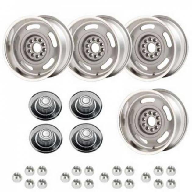 Rally Wheel Kit, 1-Piece Cast Aluminum With Tall Derby Caps,17x9