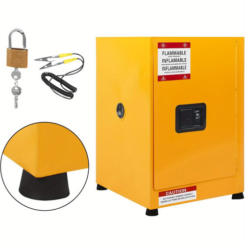 Flammable Cabinet 17" x 17" x 22", Fire Resistant Storage Cabinet, Galvanized Steel Safety Cabinet, Adjustable Shelf Flammable Storage Cabinet for Commercial Industrial and Home Use