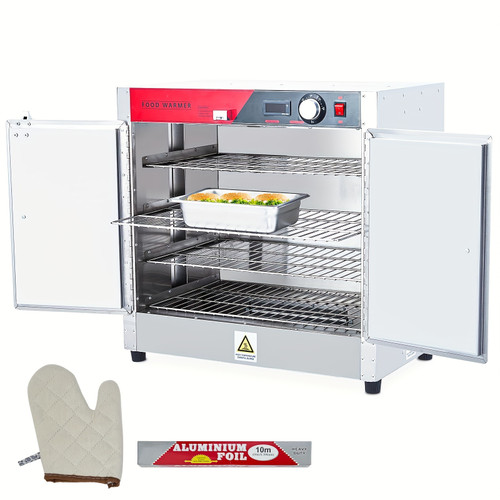 Food Warming Cabinet, Food Heating And Insulation, Stainless Steel, Multiple Storage Functions, Good Insulation, With Water Tray, Restaurant Grade, Home Use, 850W, 4 Layers