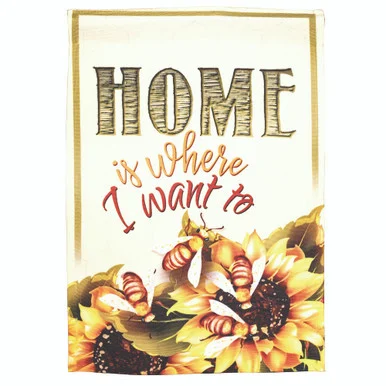 Floral Home is Where I Want to Bee Sublimated Outdoor Garden Flag – 18″ x 13″
