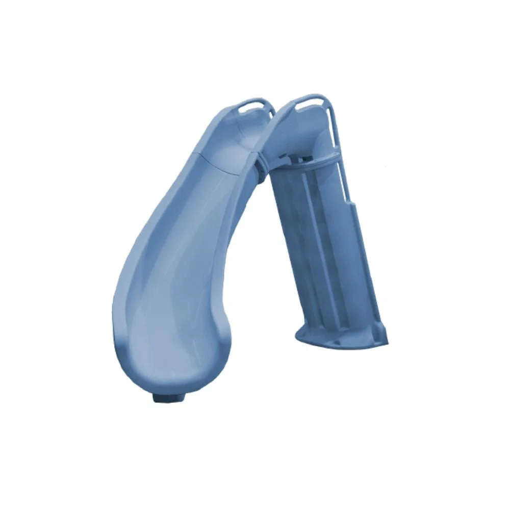 Global Pool Products GPPS-BAX6-BQ-L Blue Quartz Bad Axe X6 Left Turn Pool Slide for Residential Inground Pools