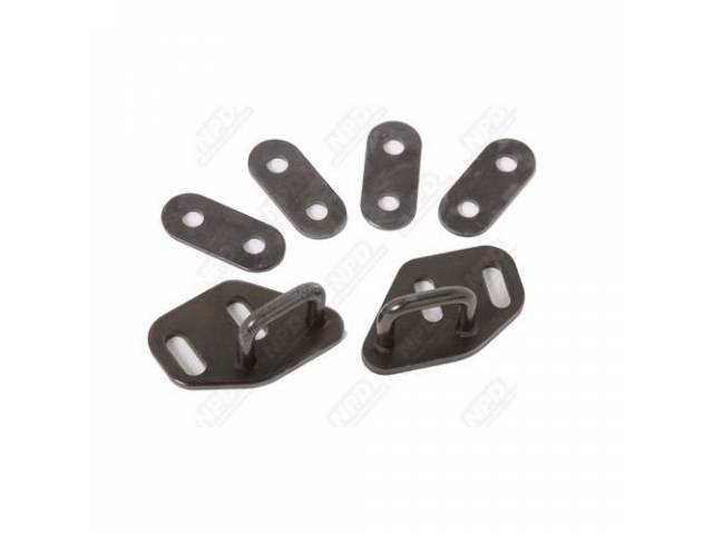 Latch And Spacer Set, Bucket Seat, Incl (4) Correct Spacers, Rh And Lh Side Latches, Repro