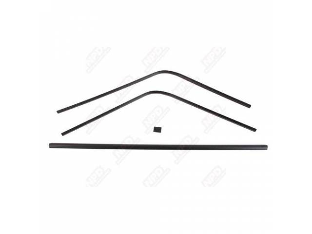Molding Set, Rear Window, Inner, Black, (4) Piece Set, Does Not Incl Lower Corners, Us-Made Oe Correct, Repro