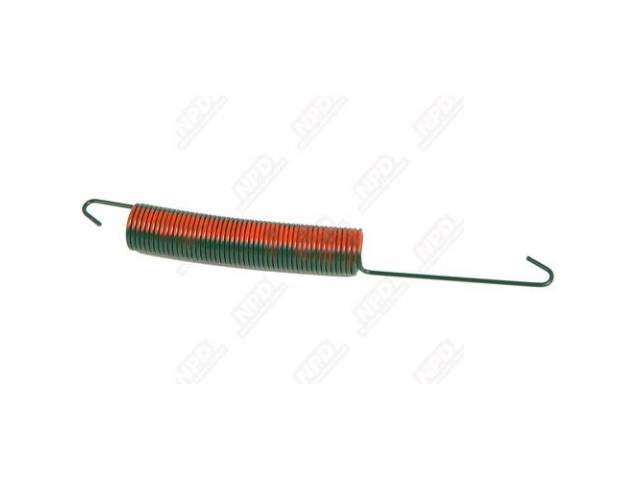 Spring, Throttle Return, Correct 49 Coil Green W/ Orange Stripe Spring, Powder Coated Finish, Repro