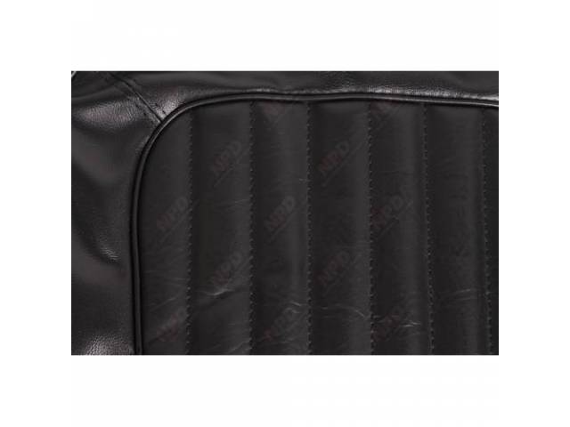 Front Bench Seat Uph, Black, W/ 7 Inch Head Rest, Coachman Grain W/ Elk Grain Inserts