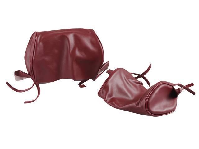 Headrest Covers, Front Seat Back, Dark Red