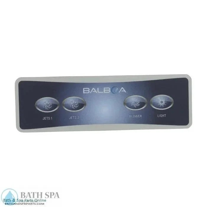 Hydro-Quip 4-Button Spa Topside Panel Overlay [Platinum B] [P1, P2, Bl, Lt, Aux] (80-0228)